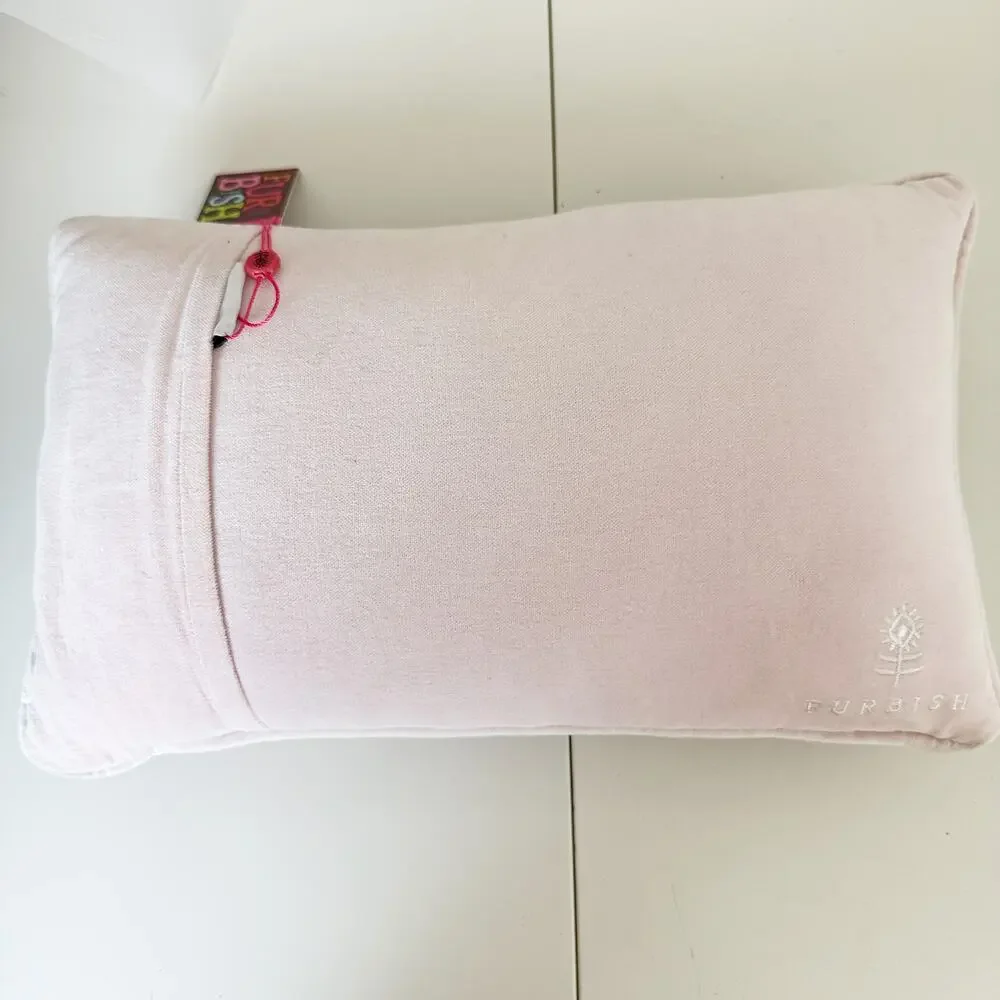 New Furbish Studio Pink On Time Is Whenever I Get There Needlepoint Throw Pillow